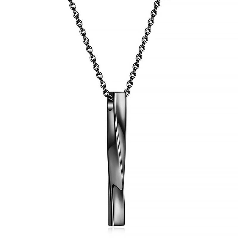 Gold Plated Men's Long Chain Necklace Fashion Screw Design with Spiral Pendant Hip Hop Party Anniversary Jewelry Gift for Men