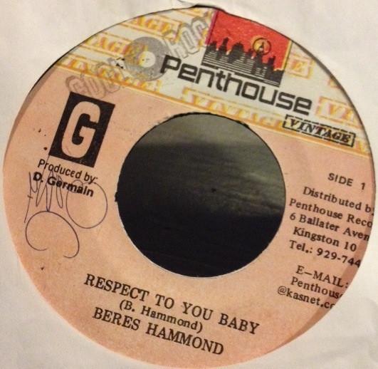 

7inch Record BERES HAMMOND - Respect To You Baby NONE Penthouse Vinta Jamaica Reggae, Ska & Dub Used