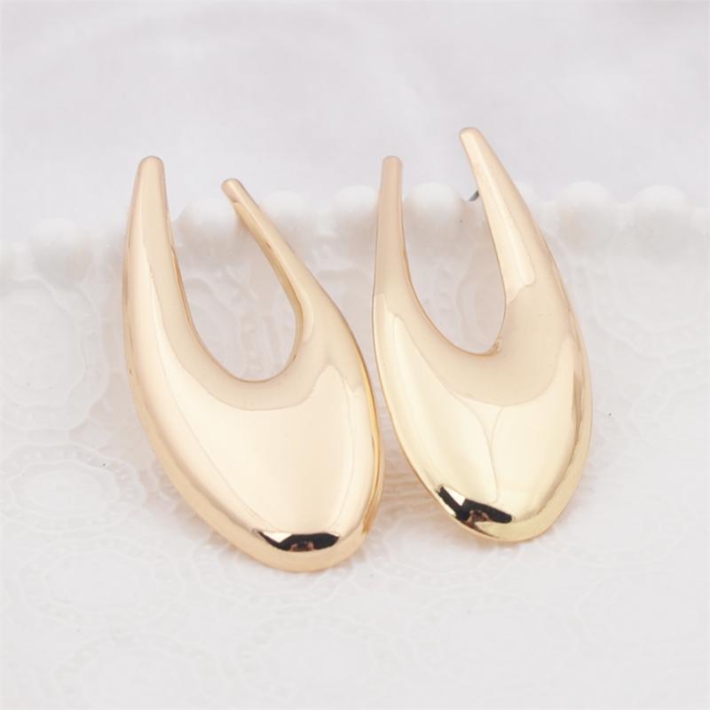Big Exaggerated Women's Hanging Earrings Hollow U Shape Hyperbole Dangle Earrings Gold Color Metal Drop Earrings Fashion Jewelry