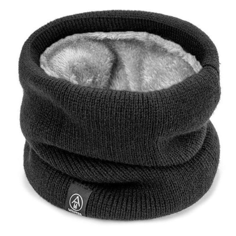 

Зимний Утепленный Теплый Вязаный Верхний Слой Минималистичный Шарф Аксессуары Однотонный Универсальный Многоцветный чёрный