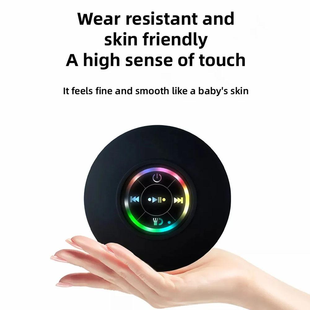Portable Wireless Bluetooth Speaker LED IPX4 Waterproof Loudspeaker Outdoor Bathroom Large Suction Cup Mini Stereo Sound Box