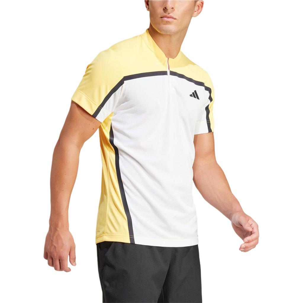 adidas Heat.Rdy Pro Freelift Henley Colorblock Casual Outdoor Sports Crew Neck Pullover Short Sleeve T-Shirt Men Tops Bright-Yellow IS8969
