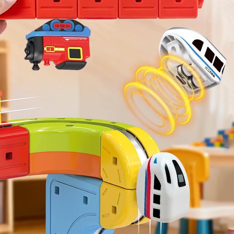 1 Stück Wiederaufladbarer Magnetischer Zug für Kinder für Magnetische Schiene Elektrischer Motorisierter Motor Pädagogisches Bauenspielzeug Zubehör