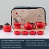 Portable Ceramic Tea Set with Tray - Custom Engraved Anniversary Gift