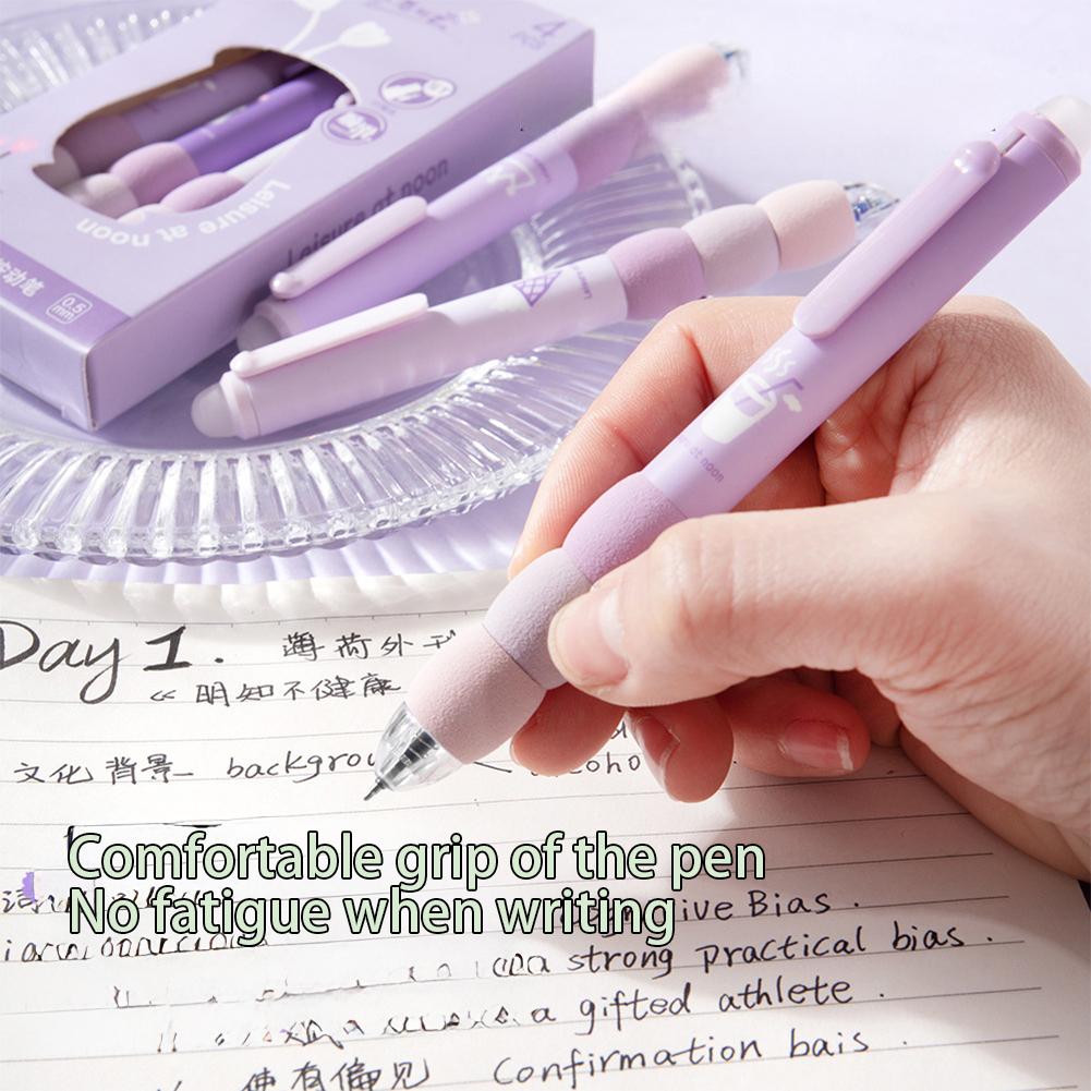 4Pcs/Box 0.5mm Black Ink Colorful Gel Pen Erasable Gel Pen ST Tip Quick Drying Students Stationery Office Accessories