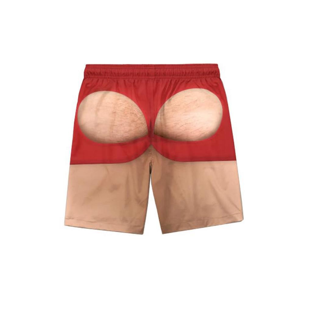 Men's Funny Print Elastic Waist Swim Trunks Beach Shorts for Pool and Beach