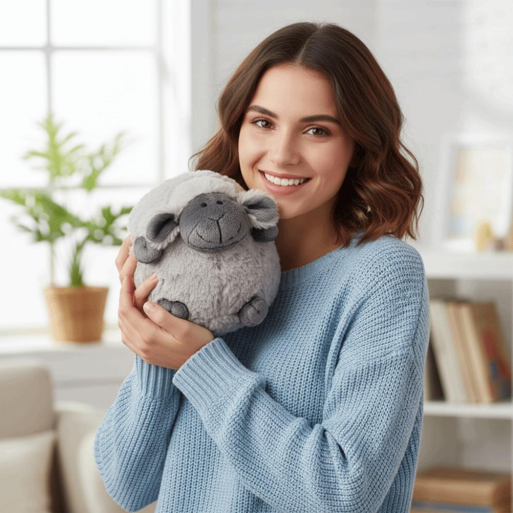 Geschenk Flauschiges Schaf Gemütliches Dickes Kissen Zum Umarmen Hautfreundlicher Wollknäuel Schlafzimmerdekoration