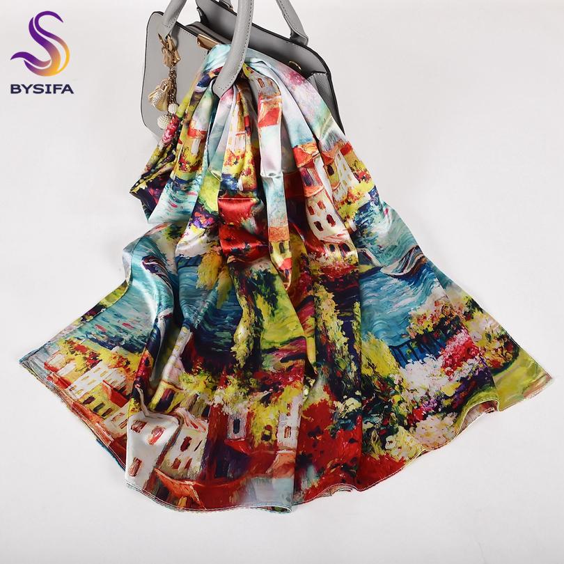 [BYSIFA] Grey Pink Peony Women Satin Long Silk Scarf Shawl Chinese Style Scarves Printed Fall Winter Female Head Scarf 160*70cm