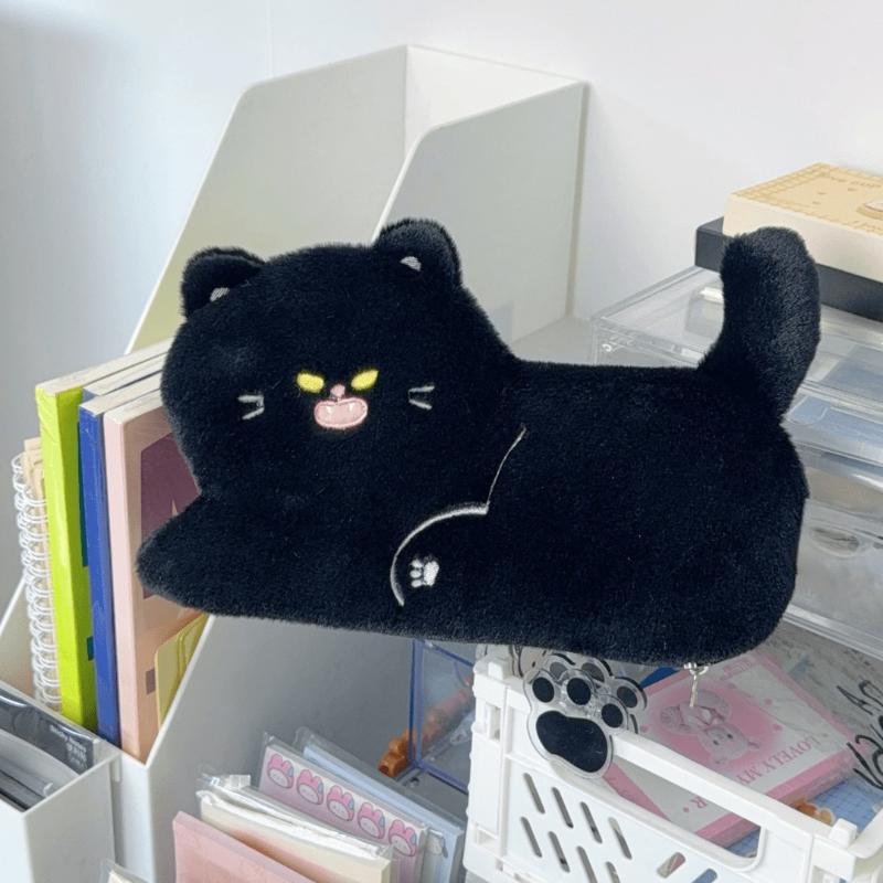 1Pcs Large-Capacity Japanese Style Cat Pen Bag Cute Cat Pen Case Plush Stationery Box For Junior High School Students Girls Gift