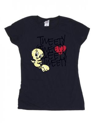 Damen/Damen Tweety Love Heart Baumwoll-T-Shirt