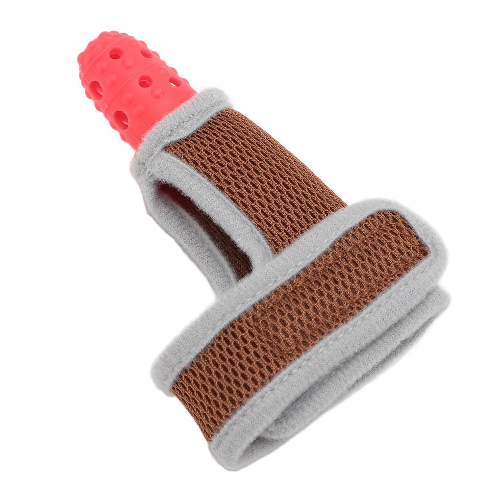 Infant Silicone Thumb Guard Finger Protection Stop Sucking Baby Thumb with Breathable Wrist Band for Baby Over 3 Months