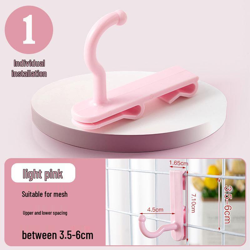 Nail-Free Grid Panel Hook for Wire Mesh Shelves - No-Drill Wall Storage Hooks for Kindergarten Display