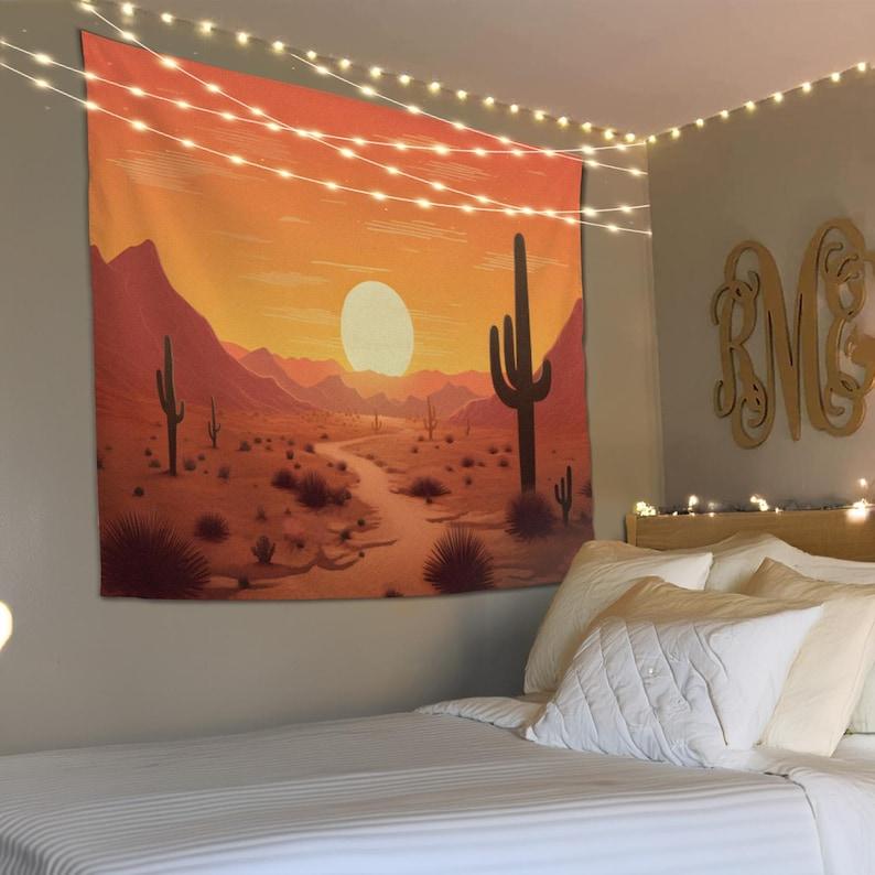desert cactus tapestry 75x100 чёрный