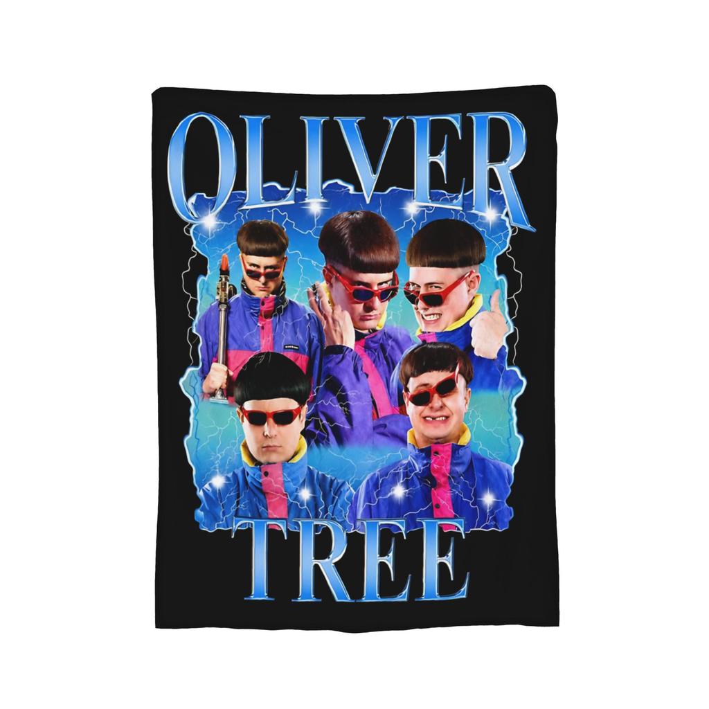 Oliver Tree Doodle Design Wool Blanket Funny Throw Blankets for Home xcm Quilt