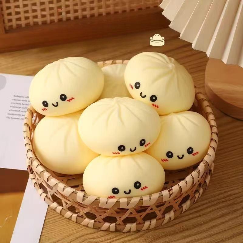 Colorful Simulated Dumpling Squishy Relaxing Relieve Anxiety Antistress Enhance Happiness Reusable Rebound Squeeze Reliever Toy