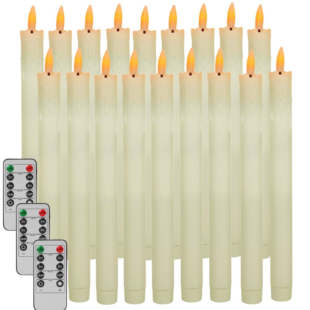 Flameless Taper Candles with Remote Control 10.6inch Battery Operated LED Candlesticks Flickering Candles for Christmas Wedding