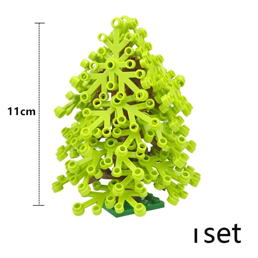 DIY Plant Tree City Bricks Assemble MOC Pine Christmas Tree Model Building Blocks Educational Creative Toys For Children Gifts