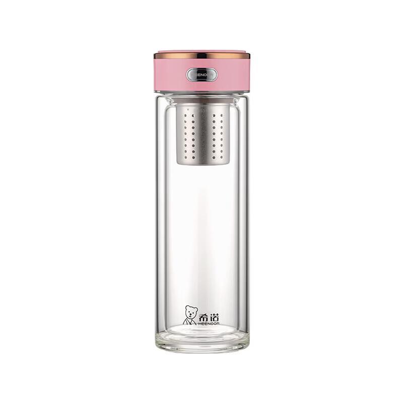 Heenoor XN-601M Antibacterial Double-Layer Glass Tea Cup