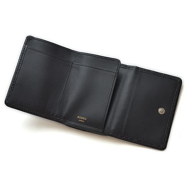 Romeo Crocodile Tri-fold Wallet in Black