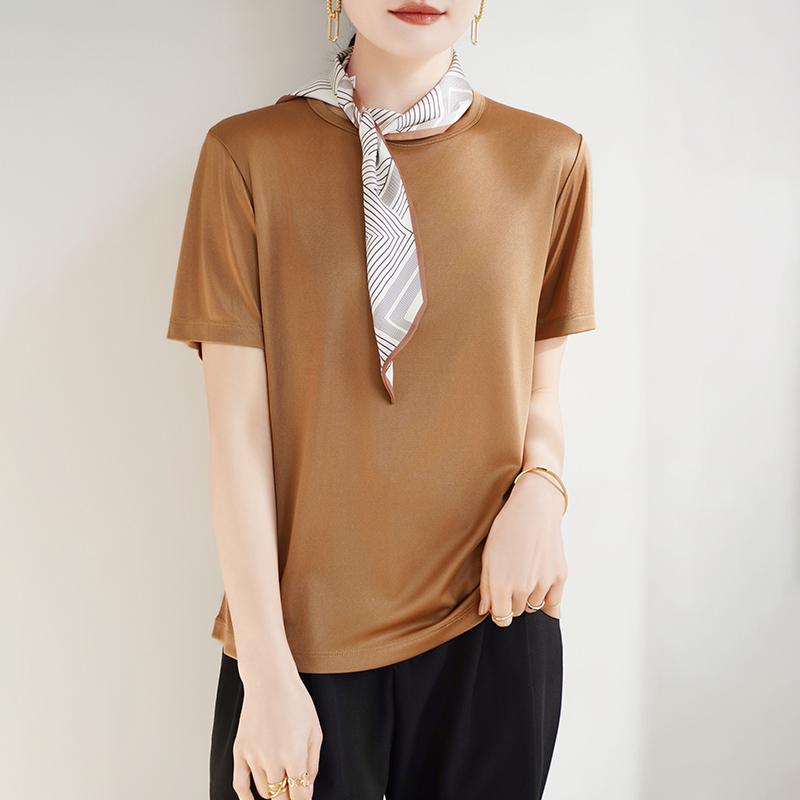 Summer Shirt for Women - 50% Mulberry Silk Blend | Wrinkle-Free & UV Protection | Luxe Lightweight Top