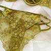 French Coquette Lace Soft Underwire Bra Set, Half Cup Push Up Back Beauty Small Bust Women Lingerie Set