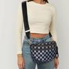 ins senior women's new fashion versatile Oxford cloth large capacity shell bag plaid light messenger bag sports