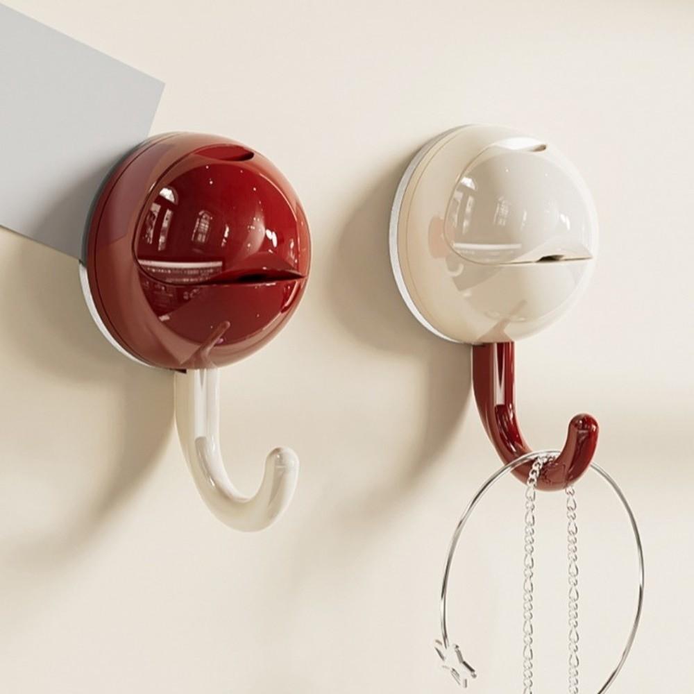 Round Head Suction Cup Hooks Plastic Kitchen Storage Hooks Wall Towel Hooks  Bathroom