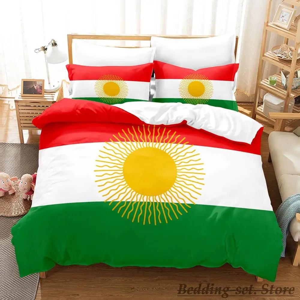 Kurdistan Flag Bedding Set Single Twin Full Queen King Size Bed Set Adult Kid Bedroom Duvetcover Sets Parure De Lit Bed