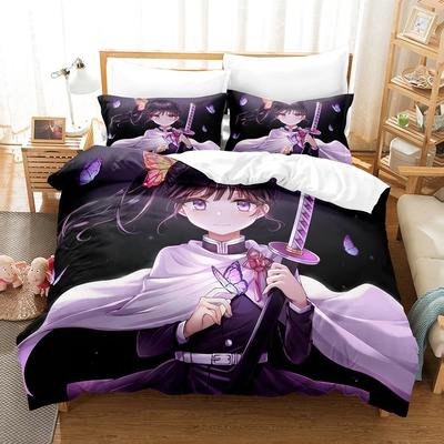 Fashion 3d Printing Anime Demon Slayer Bedding Sets Duvet Cover Set With Pillowcase Twin Full Queen King Bedclothes Home Textile