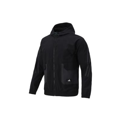 Essentials Woven Logo Hooded Jacket Men Outerwear Black H65370