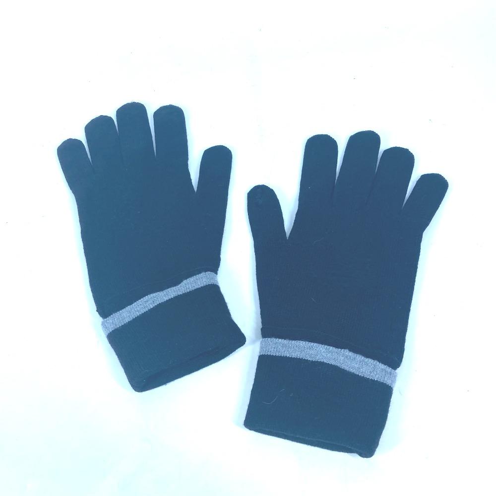 Louis Vuitton M73470 Gon Mai Monogram Eclipse Gloves Wool Black/gray