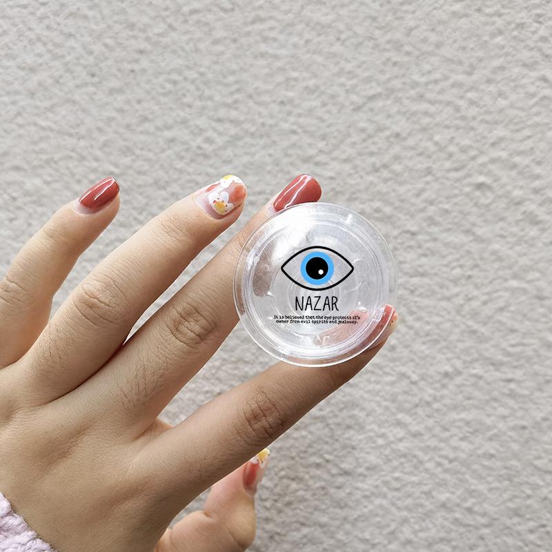 Turkish Lucky Blue Evil Eye Folding Mobile Phone Grip Stand Holder For iPhone 16 Samsung Huawei INS Korea Clear Griptok Bracket