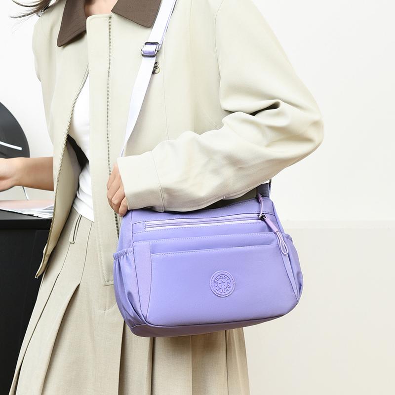 Vrijetijd Eenvoudige Dames Schoudertas Nylon Meerdere Vakken Waterdichte Messenger Bag Effen Kleur Vrouwen Schoudertas voor Uitjes