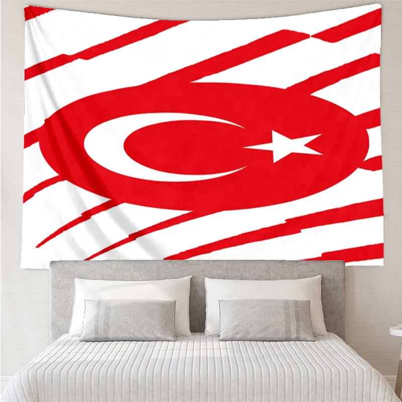 Turkish Flag Design Tapestry Room Decoration Wall Hanging for Living Room Bedroom, Dormitory, Birthday and Christmas Gifts