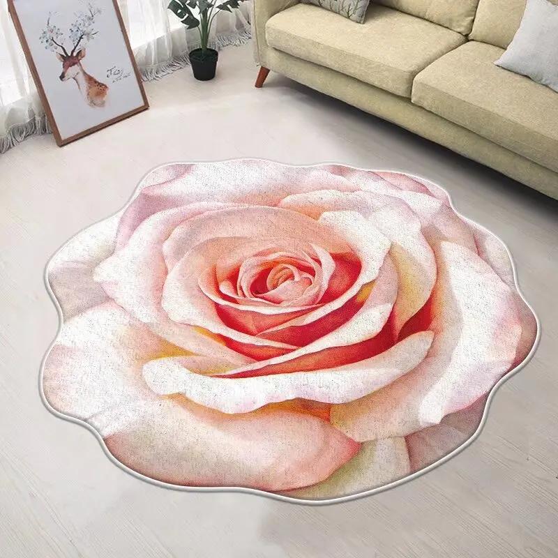 Nordic Flower Shaped Carpet Living Room Decoration Home Non-slip Mat Luxury Rugs for Bedroom Large Area Irregular Cloakroom Rug