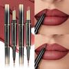 Double-Ended Lip Liner Lipstick Pencil Lip Combo- Moisturizing Semi-Matte Formula for Precise Lip Liner Definition and Color Filling