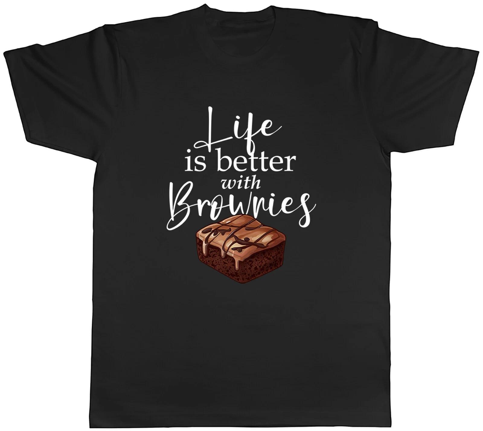 Life is Better with Brownies Mens T-Shirt Chocolate Brownies Tee Gift XS