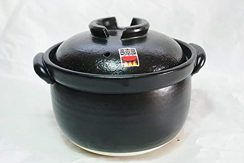 

Fluffy rice cooker with double lid, 3-cup capacity, Banko ware earthenware pot, made in Japan