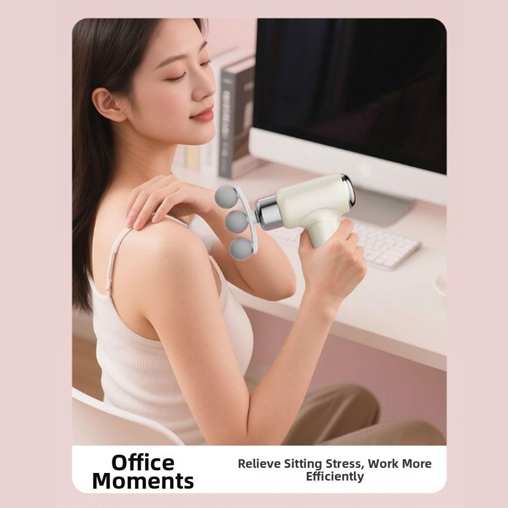 Compact Size Mini Electric Fascia Massager 9 Replaceable Head Fascia Machine Massager Post-Workout