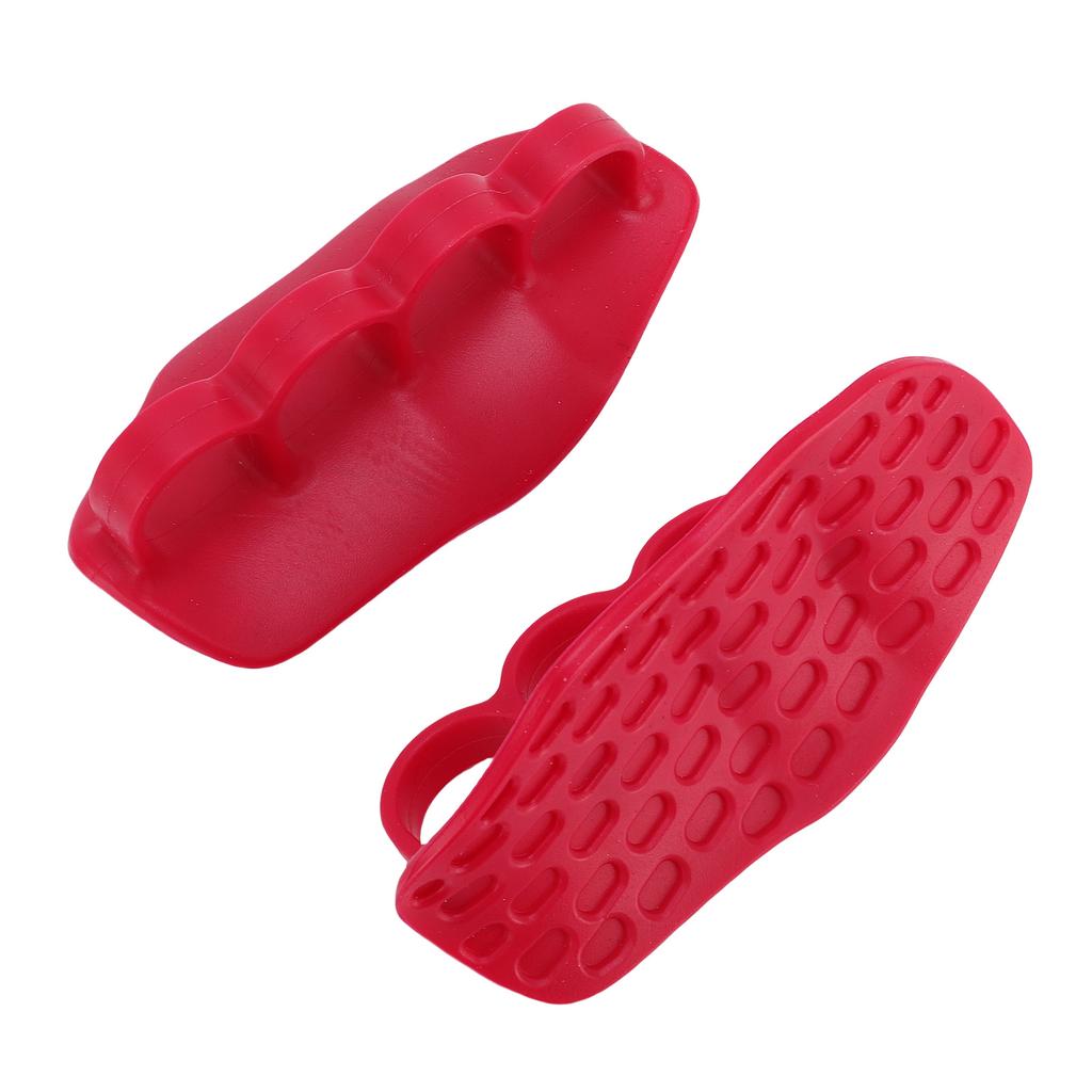 1 Pair Workout Grips Multifunctional Weight Lifting Rubber Gym Grips for Barbell and Dumbbell Red