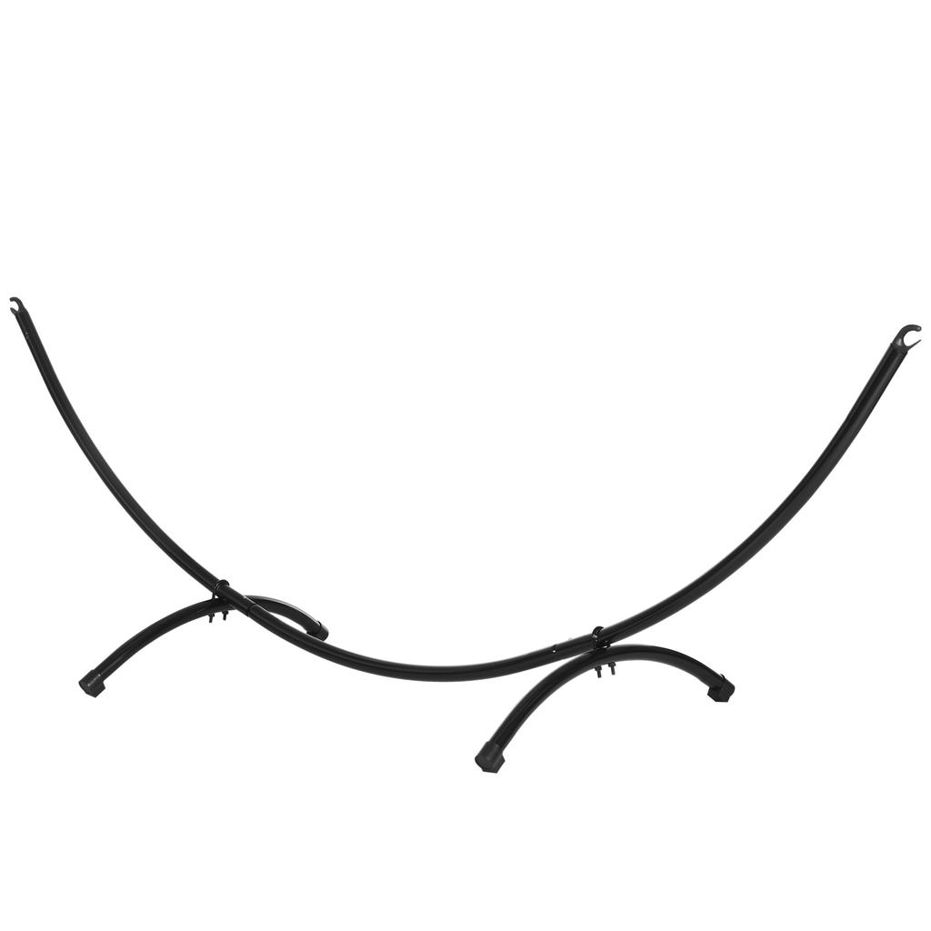 Outdoor Steel Hammock Stand, 300x90x100 cm, up to 120 kg, for Garden, Beach, Camping, Black