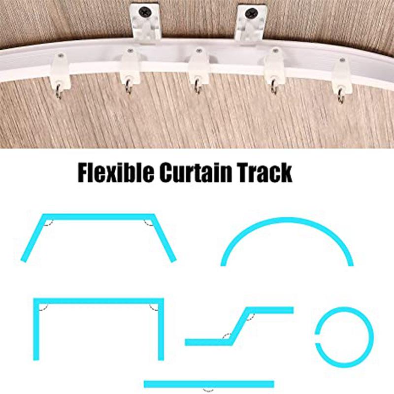 5m Bendable U/L-Shaped Plastic Steel Track Set with Silent Slide and Hook Accessories