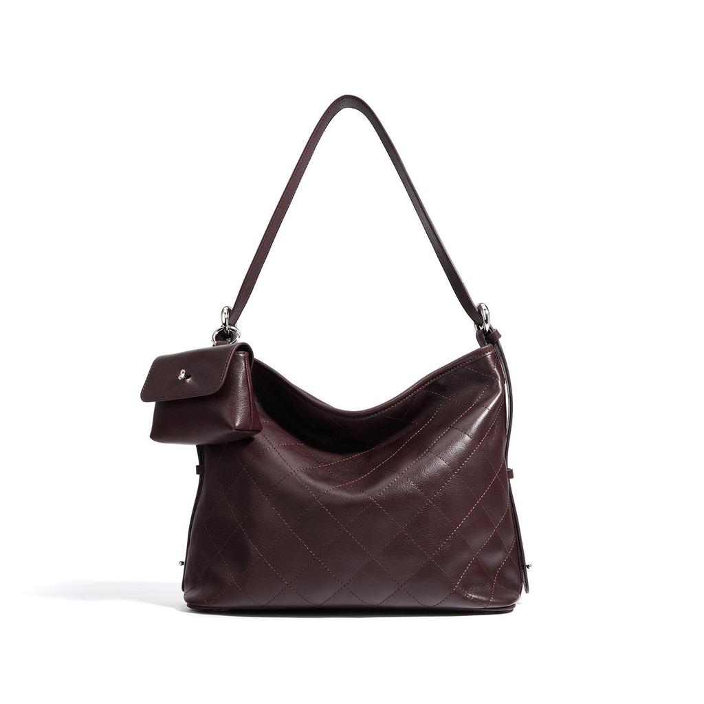 2025 Retro Cowhide Double-Layer Shoulder Messenger Bag – Large Capacity Women's Commuter Tote