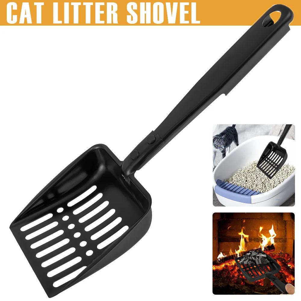 Cat Litter Shovel Heavy Duty Metal Hollow Coal Shovel Heat Resistant Hangable Fireplace Shovel Tool Multi-role Pet Cleaning Tool