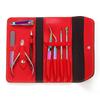 Manicure Tool Set: Precision Tweezers, Small Scissors, Clippers, Pusher, High-End Leather Case