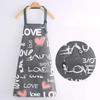 Adjustable Waterproof Kitchen Aprons for Fashion Lovely Cooking Coffee Baking Oil-Proof Anti-dirty Aprons Restaurant Supplies