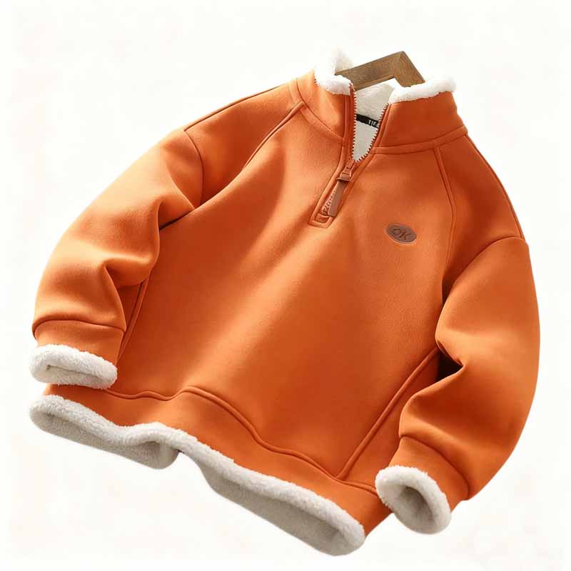 Winter Children's Lambswool Sweatshirt Boys Fleece Pullover Girls Thicken Warm Jumper Autumn Kids Long-Sleeved Casual Clothes
