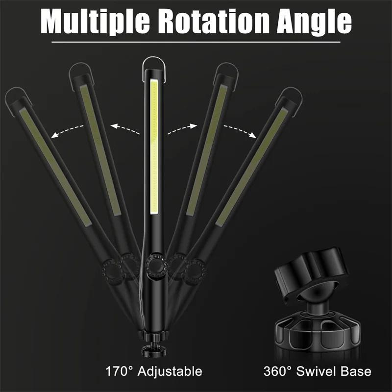 1-2PCS COB Portable LED Work Lights Cordless Magnetic LED Work Lamp Inspection Lights for Car Repair Home Garage Emergency