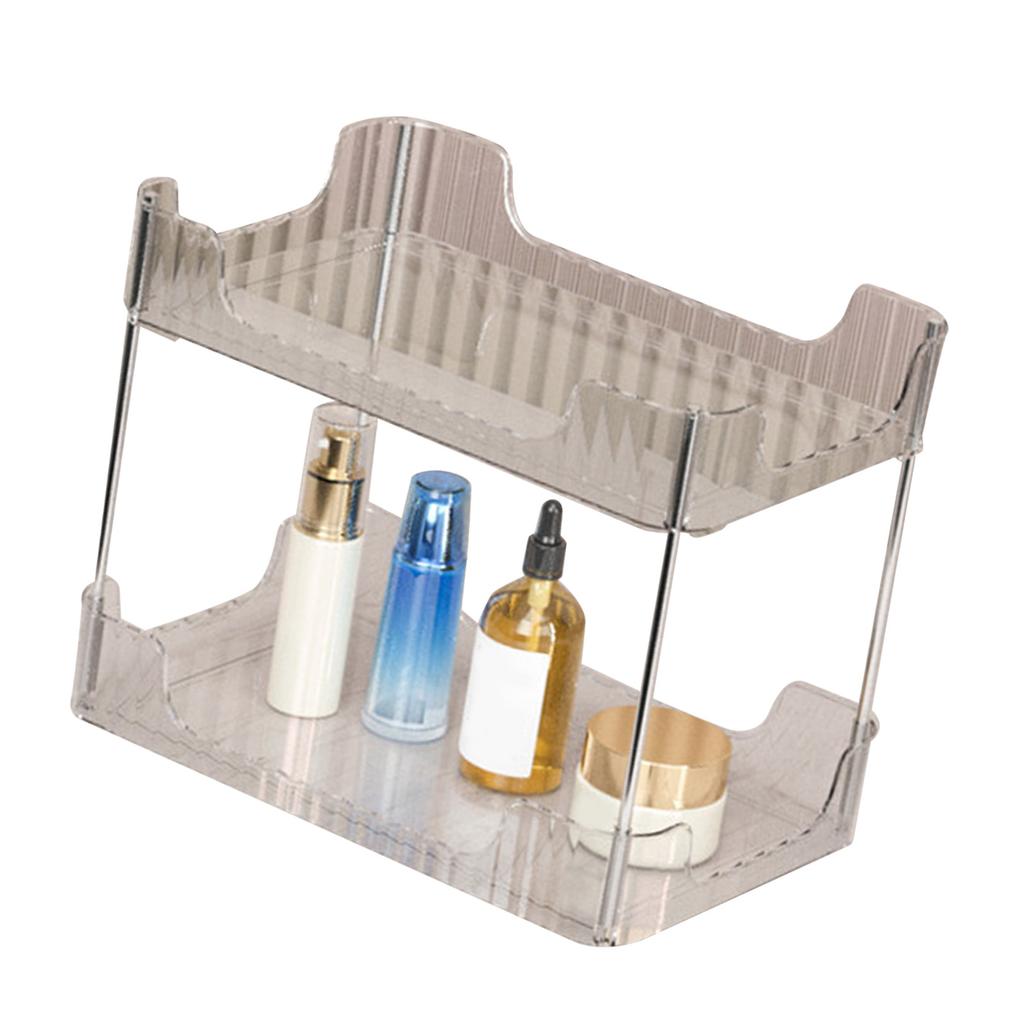 Desk Storage Rack Multipurpose Simple Light Luxury Double Layer Desktop Display Shelf for Home Bathroom