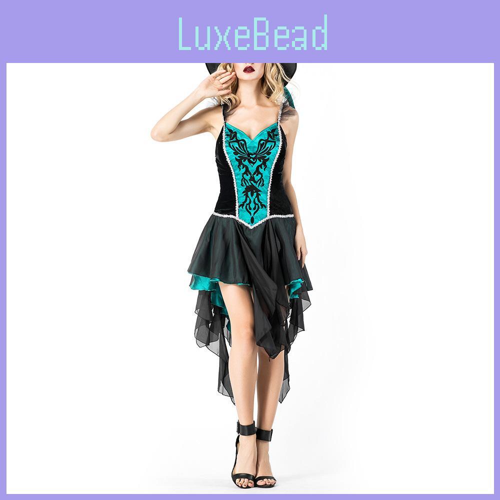 Hochwertiges Hexen-Cosplay-Kostüm für Damen mit gestickten Details für Veranstaltungen